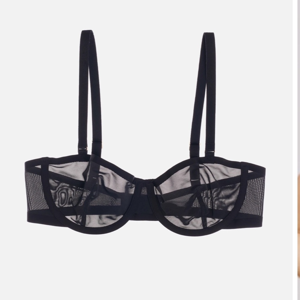 CUUP Balconette Mesh Bra 34E Black